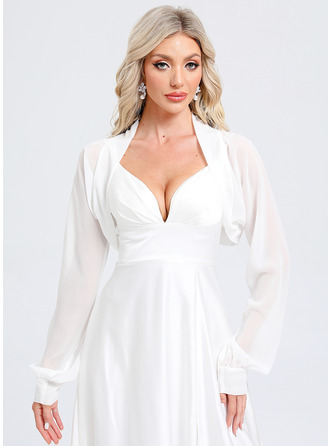 シフォン 長袖 結婚式 ブライダル ボレロ 