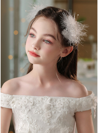 Perlen Strass Kunstfedern Blumenmädchen Kopfbedeckungen (Set von 2) 