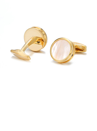 JJ's House Copper Vintage Round Shell Cufflinks