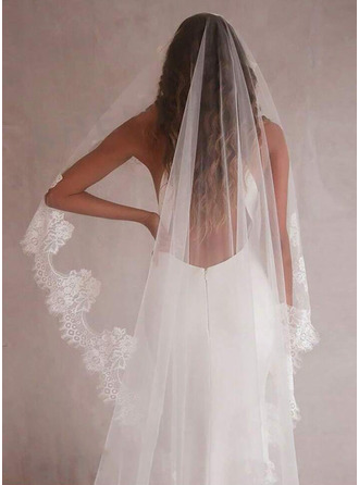 Lace Edge Single Tier Mantilla Cathedral Length 98" Wedding Veils