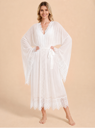 Matte Satin Lace Robe
