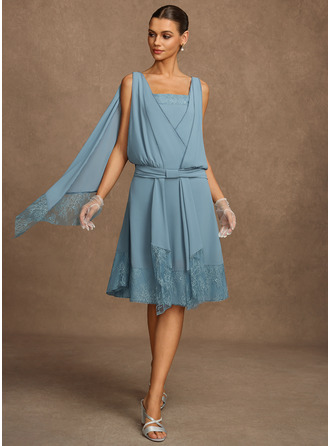 Pleated Waistband 1920s Day Dresses