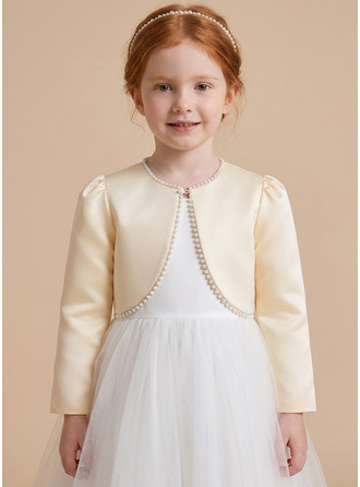 Girls Flower Girl Long Sleeve Bolero Jacket