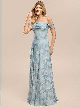 Off the Shoulder Spaghetti Straps Jacquard Dress