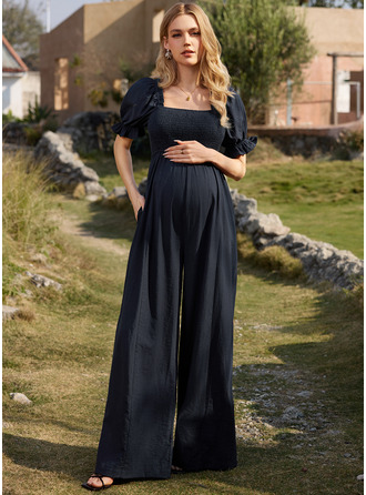 Tuta premaman maxi con punto smock in cotone