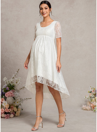 A-линии Совок шеи асимметричный кружевной 