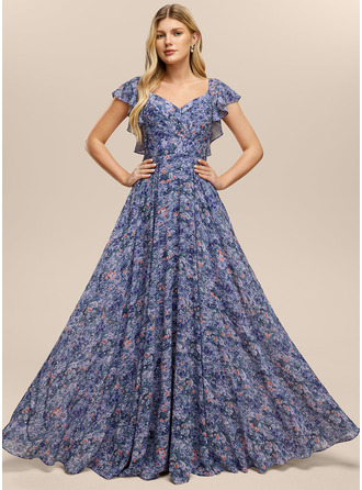 V-Neck Short Sleeve Floral Print Dress