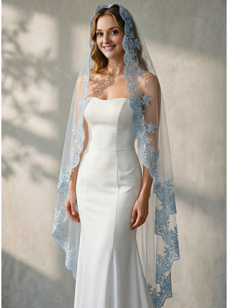 Lace Cut Edge Single Tier Mantilla Waltz Length 59" Wedding Veils