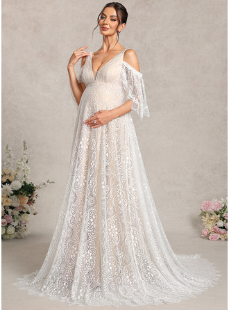 Vestido premamá línea a de encaje
