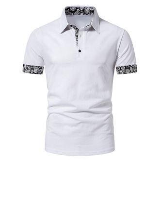 Short Sleeve T Shirts Men's Modern 95% polyester+5% spandex Polo Collar Men's T-shirts 