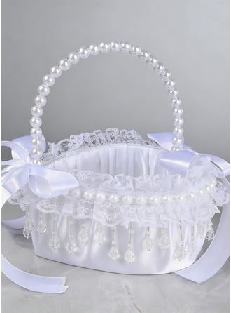 Kristalli pearl kukkaistyttö kori & terälehdet 