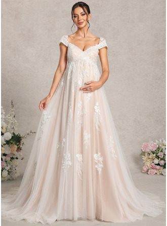 Vestido premamá línea a de encaje
