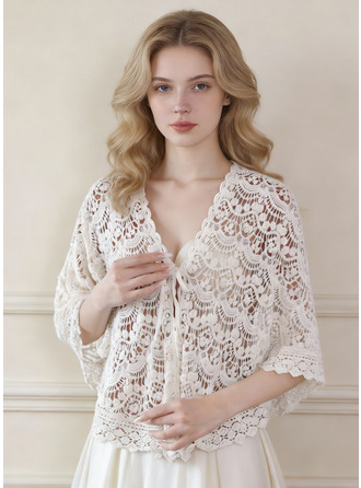 Koronka Dzianina Bez Rękawów Boho Ślub Szale