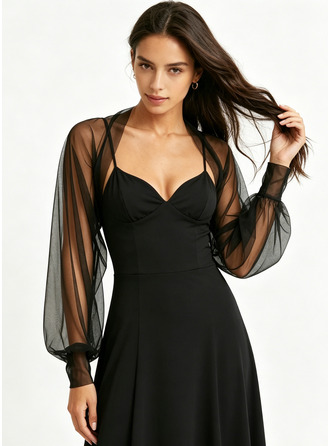 Tulle Long Sleeves Evening Wedding Guest Bridesmaid Bolero 