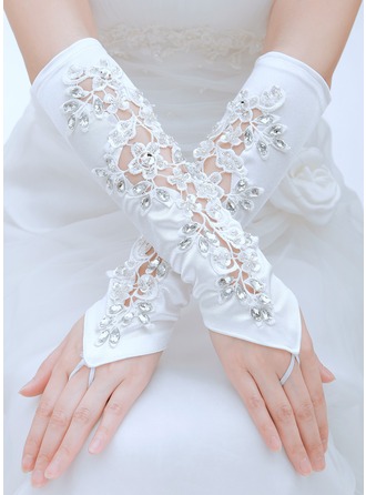 Satin Elbow Length Bridal Gloves 