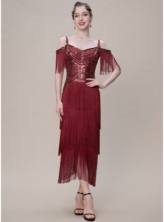 Multi-Layered Fringe Petal hem 1920s Flapper Dresses