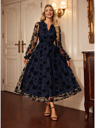 Jacquard Tulle Midi Dress