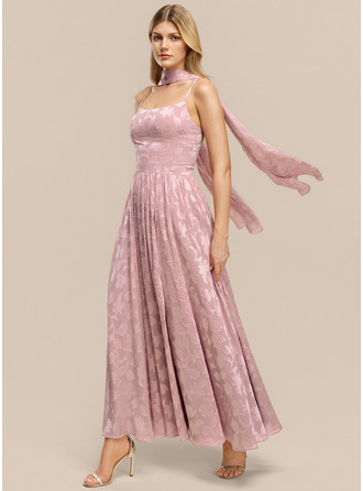 Square Spaghetti Straps Floating Strip Dress