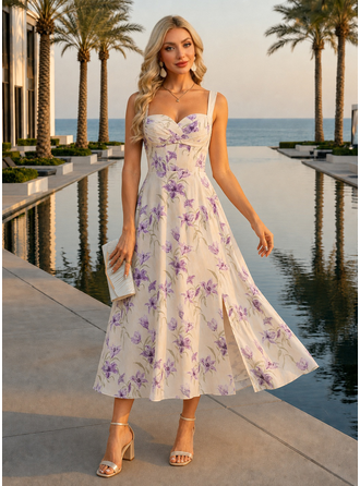 Estampa floral midi vestido