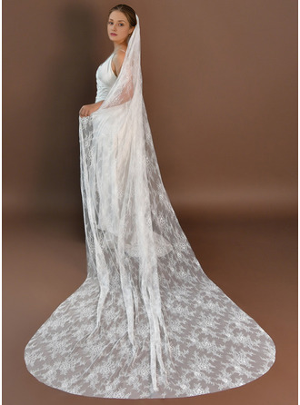 Lace Cut Edge Single Tier Mantilla Cathedral Length 118" Wedding Veils