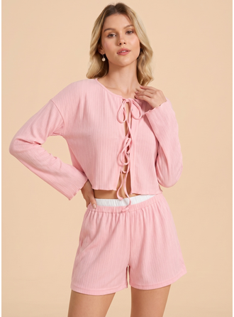 Ensemble pyjama lien taille double manche longue short