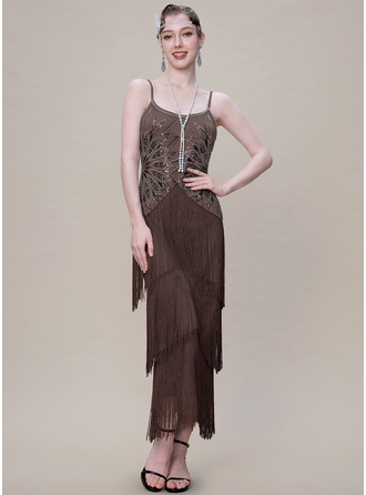 Multi-Layered Fringe Geometric Fan 1920s Flapper Dresses