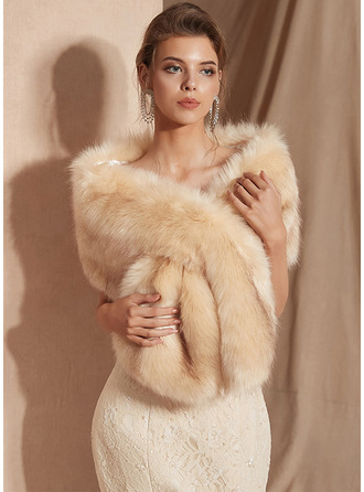 Faux Fur Formal Bridal Shawl Wrap 