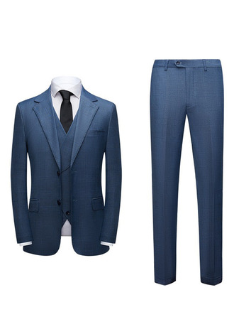 Solid Color 3 Piece Single Breasted Wedding Suit 