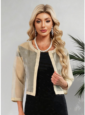 Organza Satin 3/4 Sleeve Evening Mother's Jacket Wrap 