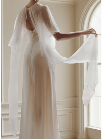 シフォン 結婚式 ソリッドカラー ブライダル シンプル ジャケット/ラップ 