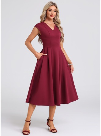 Laskostettu jersey midi mekko