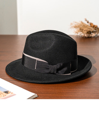 Krempe umklappen Winter Schleife Wollen Hochzeit Fedorahut 