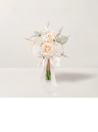 Artificiel fleurs de mariage forme du bouquet fleur en soie rosiers bouquets de demoiselle d'honneur 