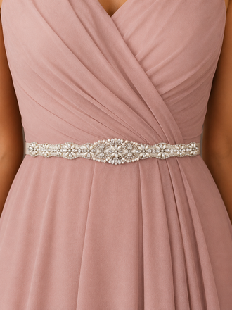 Gorgeous Rhinsten Satin Bælterem