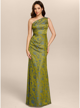One Shoulder Sleeveless Jacquard Dress
