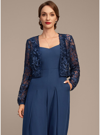 レース 長袖 夕方 母親の ジャケット/ラップ 