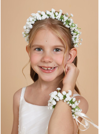 Flower Ribbons First Communion Flower Girl Flower Crowns Headpieces (Set of 2 pieces) 