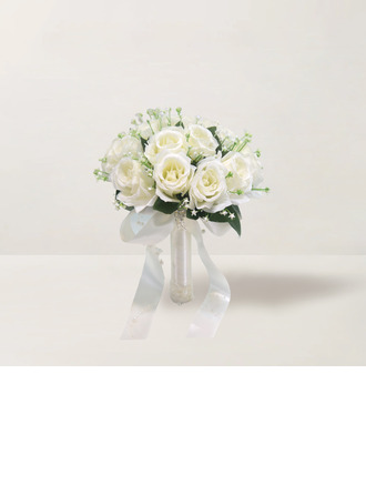 Artificiel fleurs de mariage forme du bouquet fleur en soie rosiers bouquets de demoiselle d'honneur 