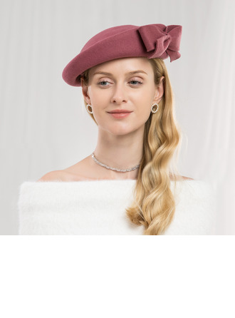 Béret chapeau femmes élégante hiver nœud coton mariage cocktail 