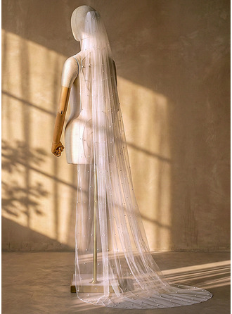 Pearl Pencil Edge Single Tier Chapel Length 79" Wedding Veils