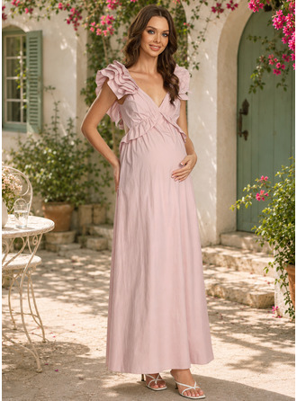 Vestido premamá maxi con lazo de algodón