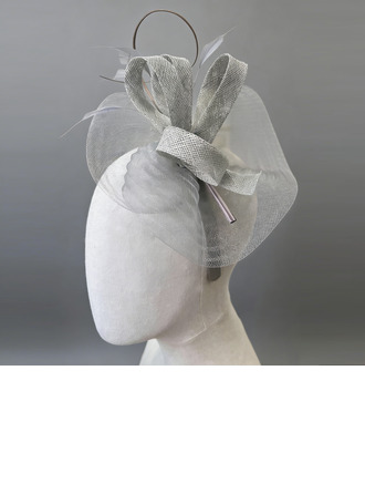 Mujer elegante arco giratorio sinamay el derby de kentucky fascinadores con diadema 