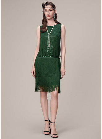 Multi-Layered Fringe Beaded 1920s Flapper Dresses