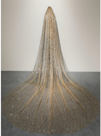 Pailletten Schnittkante Einstufig Hochzeit Kathedralenschleier 300 cm Brautschleier 