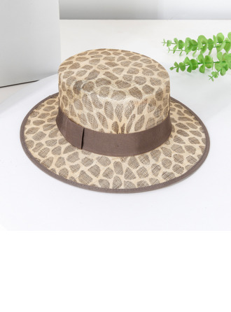 Dla kobiet Płaski brzeg Łuk Sinamay Kentucky Derby Boater Kapelusz