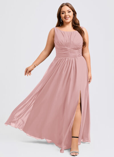 Corte em a babados chiffon vestido