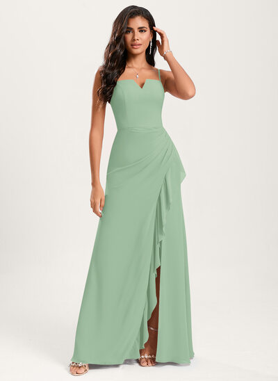 Trumpet/Mermaid Square Ruffle Chiffon Dress