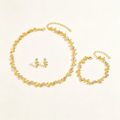 Collier parures style classique strass habillé (lot de 3)