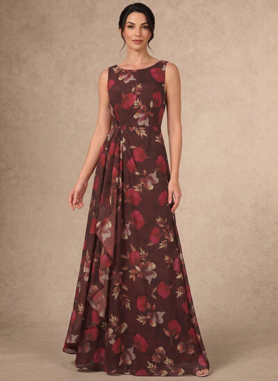 A-line Pleated Chiffon Dress