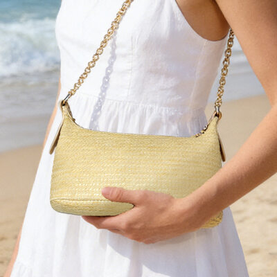 Casual Plastic Evening Bags in Beige